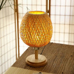 Load image into Gallery viewer, Handcrafted Sustainable Bamboo Table Lamp