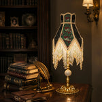 Cargar imagen en el visor de la Galería, French vintage beaded fringe table lamp