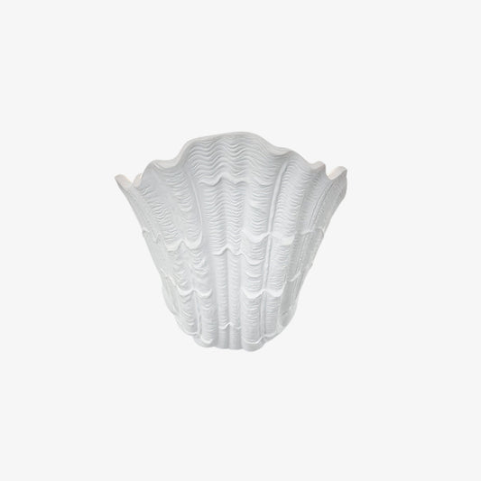 Lámpara de pared Seavira con textura orgánica de concha marina - Aplique moderno de yeso para sala y entrada