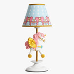 Cargar imagen en el visor de la Galería, Daisy carousel unicorn table lamp on white background