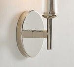 Afbeelding laden in galerijweergave, Bravira geribbelde glazen wandlamp - buis metalen lamp in klassieke afwerkingen