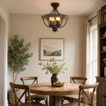 Afbeelding laden in galerijweergave, Vintage plafondlamp in landelijke stijl, halfopbouw