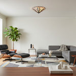 Afbeelding laden in galerijweergave, TF Astoria Moderne Deco Opbouw Plafondlamp met Gestructureerd Glas – Elegante Verlichtingsarmatuur voor Thuis