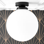 Load image into Gallery viewer, Glorica Glass 12 Inch Globe Ceiling Light - Frosted Glass Art Deco Pendant And Flush Mount