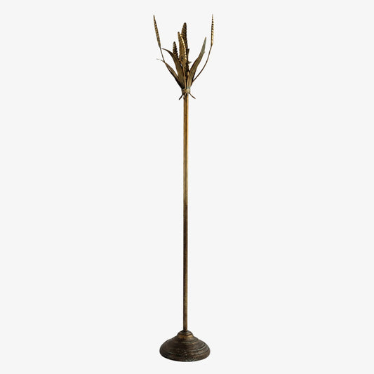 Vintage Brass Wheat Floor Candle Holder