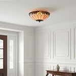 Afbeelding laden in galerijweergave, TF Brooklyn Tiffany glas plafondlamp - Art deco ontwerp voor hal of woonkamer