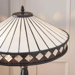 Afbeelding laden in galerijweergave, TF Fargo geometrische Tiffany-stijl lamp — amberkleurig en crèmekleurig glas accentverlichting voor slaapkamer of studeerkamer