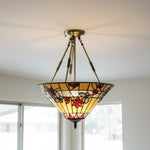 Afbeelding laden in galerijweergave, TF Vlinder Hanglamp – Geleide Glas Hanglamp in Art Nouveau Stijl voor Woonkamer