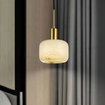 Load image into Gallery viewer, Velia Acorn Alabaster Minimalist Pendant Light