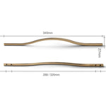 Load image into Gallery viewer, Curved Cabinet Handles – Minimalist Black Gold Cabinet Door Handle Set