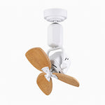 Carica l'immagine nella visualizzazione Galleria, Wall and ceiling compact fan in white with light wood grain blades