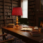 Afbeelding laden in galerijweergave, Grainora Tafellamp met Houten Nerf Basis – Stoffen Lampenkap voor Woonkamers