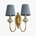 Afbeelding laden in galerijweergave, Rowanea Keramische Wandkandelaar met Stoffen Kap en Metalen Afwerking – Boerderij Moderne Ganglamp