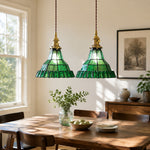 Cargar imagen en el visor de la Galería, Vintage Tiffany Stained Glass Pendant Light for Living Room