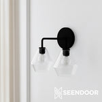 Load image into Gallery viewer, Merin Metal & Glass Sculptural Wall Sconce for Vanity & Bathroom