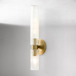 Load image into Gallery viewer, Rivora Ribbed Glass Double Wall Lamp Modern Accent for Hallway & Bathroom