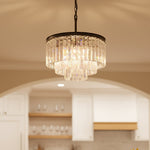 Afbeelding laden in galerijweergave, Aurevon Kristallen Prisma Metalen Frame Moderne Plafondkroonluchter voor Huis en Hotel