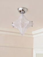 Load image into Gallery viewer, Art Deco Star Ceiling Lamp - Frosted Glass Fixture for Hallway & Entryway - Astris Ceres