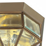 Cargar imagen en el visor de la Galería, Lámpara de techo empotrada estilo linterna antigua Braleen – Diseño de vidrio transparente para sala y dormitorio