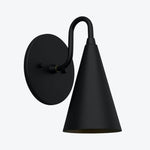 Load image into Gallery viewer, Curva Metal Cone Shade Sconce – Vintage Brass Wall Light for Entryway or Stairwell