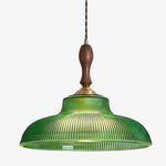 Charger l'image dans la visionneuse de la galerie, Suspension vintage Elunaris en forme de trompette avec abat-jour en verre vert pour salle à manger