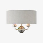 Afbeelding laden in galerijweergave, Tela Classic wandlamp met stoffen kap – elegante metalen afwerking wandlamp voor woonkamer / slaapkamer