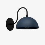 Load image into Gallery viewer, Curva Metal Industrial Wall Sconce - Curved Brass Arm - Hammered Dome Light Fixture