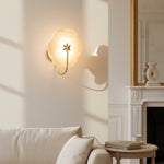 Load image into Gallery viewer, Albi Alabaster Wall Lamp - Carved floral Outlines are Suitable for Living Rooms or Bedrooms