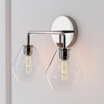 Load image into Gallery viewer, Merin Metal & Glass Sculptural Wall Sconce for Vanity & Bathroom