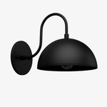 Cargar imagen en el visor de la Galería, Curva Aplique de Pared Industrial de Metal - Brazo Curvo de Latón - Lámpara con Cúpula Martillada