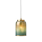 Load image into Gallery viewer, Helvo Green and Gold Hanging Pendant - Stylish Glass Lamp for Interiors