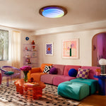Cargar imagen en el visor de la Galería, Walnut RGB Dynamic Sky Flush Mount Ceiling Light