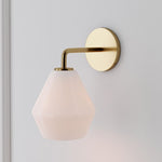 Load image into Gallery viewer, Merin Sculptural Milk Glass Geometric Wall Lamp