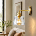 Cargar imagen en el visor de la Galería, Brass Rippled Glass Wall Sconce