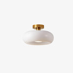 Afbeelding laden in galerijweergave, Bauvia Moderne Ronde Glazen Plafondlamp Schone Bauhaus Look Comfortabele Sfeerverlichting N63
