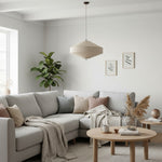 Bild in der Galerieansicht laden, Zalen geschichtete Leinen-Hängeleuchte – Bronze Deckenleuchte für Wohn- und Esszimmer