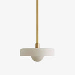 Afbeelding laden in galerijweergave, Kalo Moderne Hanglamp - Strak Metalen Stang en Schijf Bolglas Ontwerp