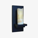 Cargar imagen en el visor de la Galería, Black wall sconce with cream shade unlit