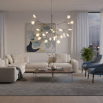 Afbeelding laden in galerijweergave, Floresta artistieke kroonluchter – organisch ontwerp met metaal en acryl voor eigentijdse ruimtes N66