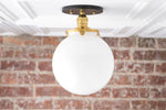 Load image into Gallery viewer, Glorica White Opal Sphere Modern Semi-Flush Light for Bedroom & Entryway