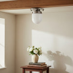 Load image into Gallery viewer, Opalume White Opal Glass Bulb-Globe Flush-Mount Ceiling Light for Entry & Living Room