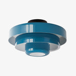 Afbeelding laden in galerijweergave, Veleora Bauhaus Drievoudige Kleurrijke Ronde Macaron Plafondlamp - Modern Metalen Ontwerp voor Woonkamers