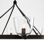 Afbeelding laden in galerijweergave, Auria met de hand geblazen glazen metalen kroonluchter - hedendaags messing ontwerp