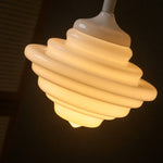 Load image into Gallery viewer, Illuminated white glass pendant close view