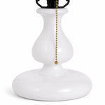 Cargar imagen en el visor de la Galería, White pedestal lamp base with pull chain switch