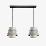 Cargar imagen en el visor de la Galería, Style A gray travertine stone pendant light with two heads