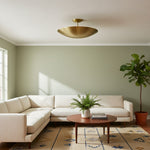 Charger l'image dans le visualiseur de la galerie, Plafonnier encastré Plara - Luminaire de plafond en métal en forme de dôme arrondi et minimaliste pour couloir