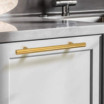 Load image into Gallery viewer, Satin Brass Bar Pulls – Modern Gold Bar Handle Cabinet Hardware