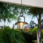 Cargar imagen en el visor de la Galería, Clear black solar lantern hanging in a garden