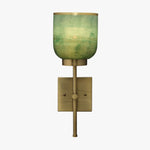 Load image into Gallery viewer, Helvo Vintage Metal Single Sconce - Green Glass Wall Light for Home Decor